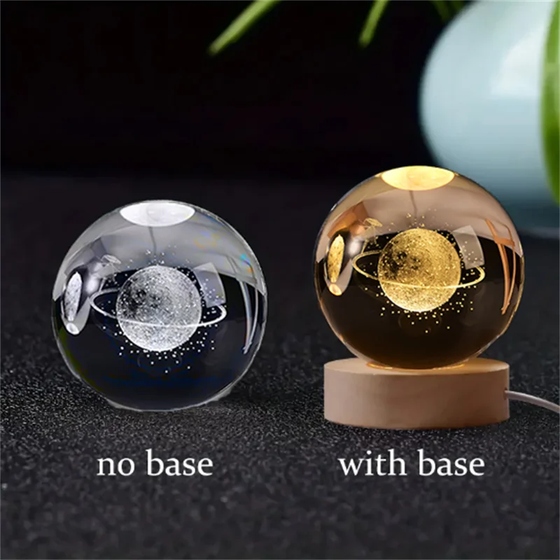 3D Crystal Ball Solar System Night Light