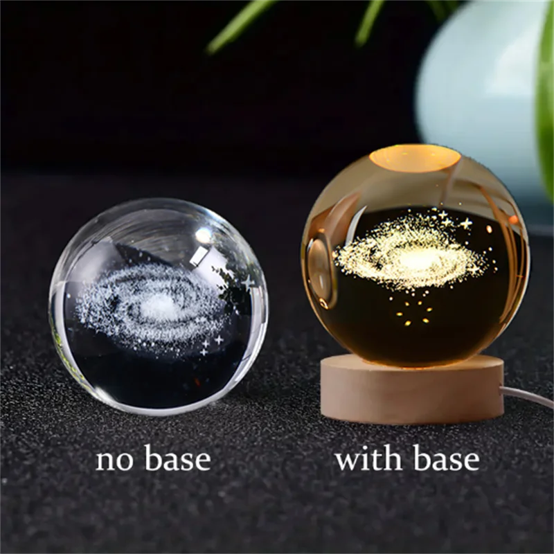3D Crystal Ball Solar System Night Light