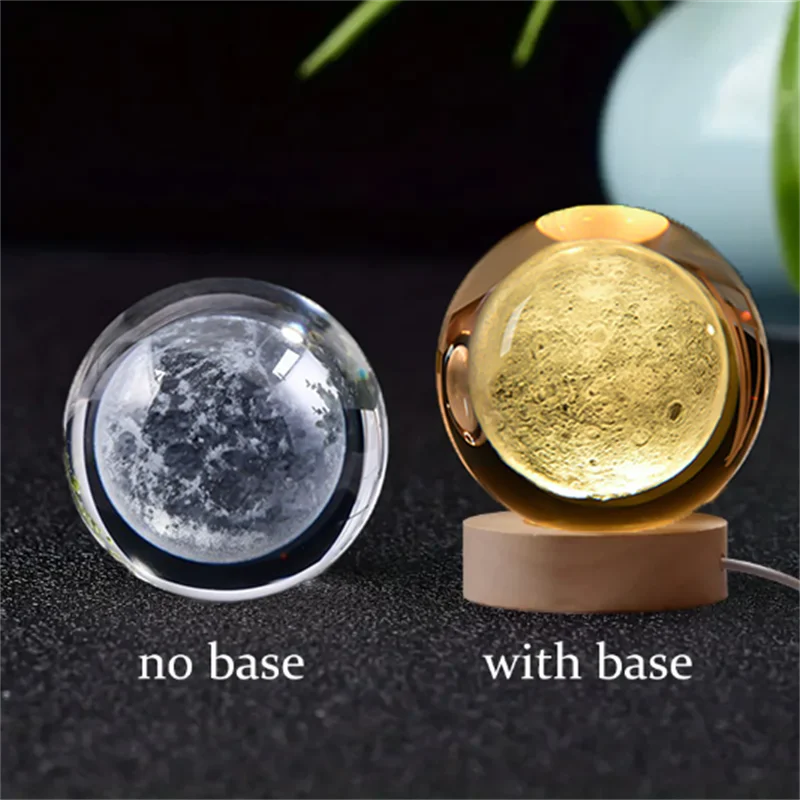 3D Crystal Ball Solar System Night Light
