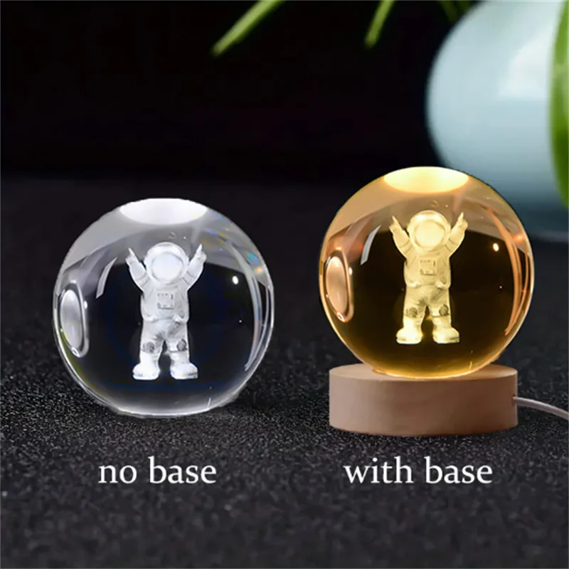 3D Crystal Ball Solar System Night Light