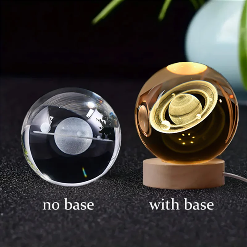 3D Crystal Ball Solar System Night Light