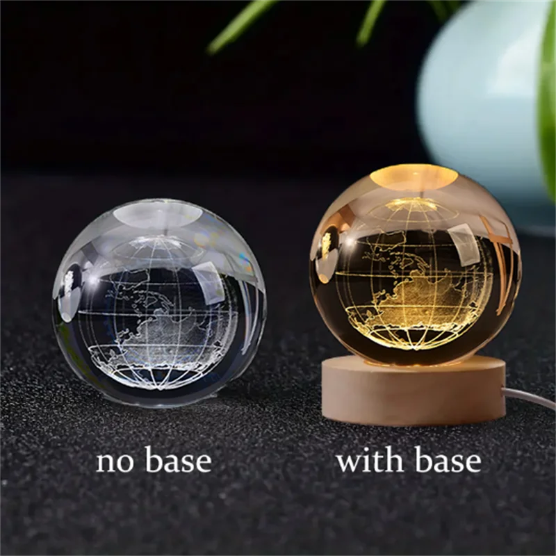 3D Crystal Ball Solar System Night Light