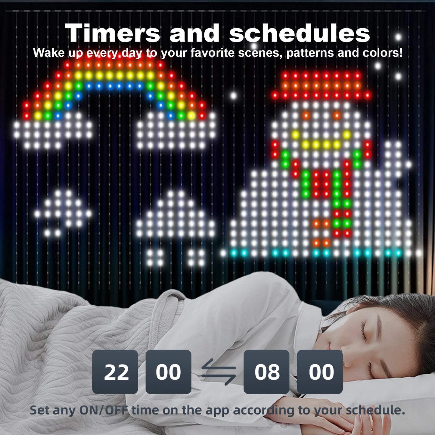 400 LED Smart Curtain Lights RGB Fairy Lights