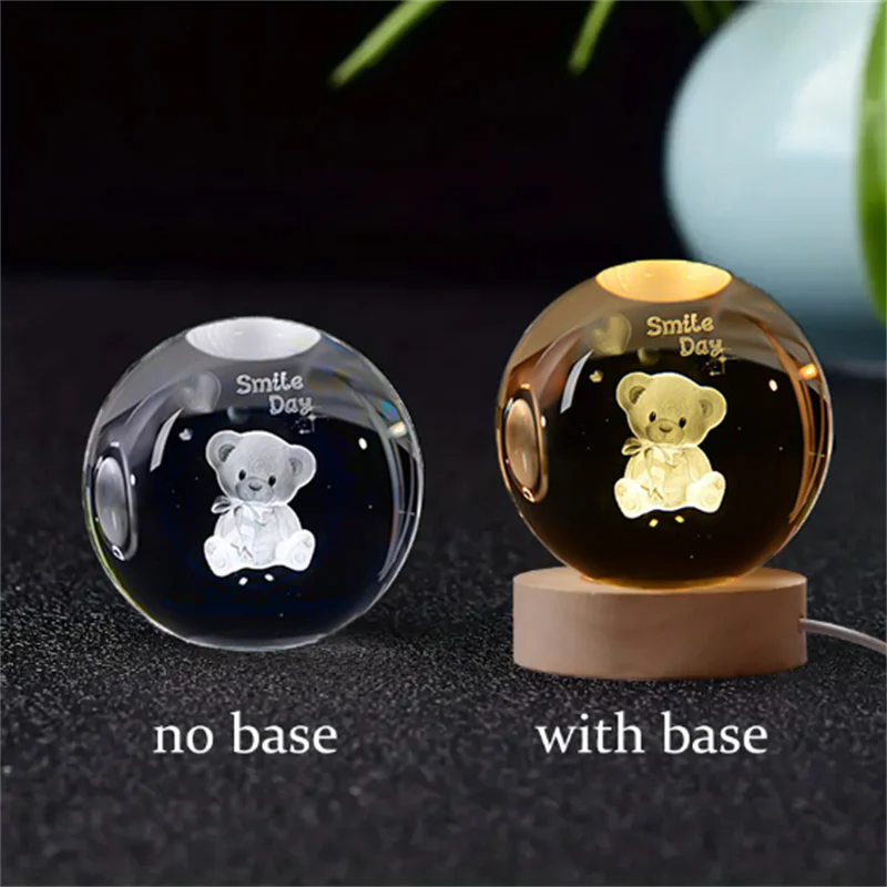 3D Crystal Ball Solar System Night Light