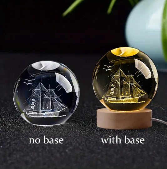 3D Crystal Ball Solar System Night Light