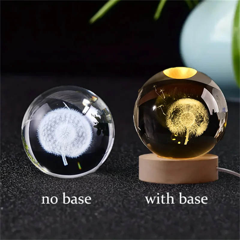 3D Crystal Ball Solar System Night Light