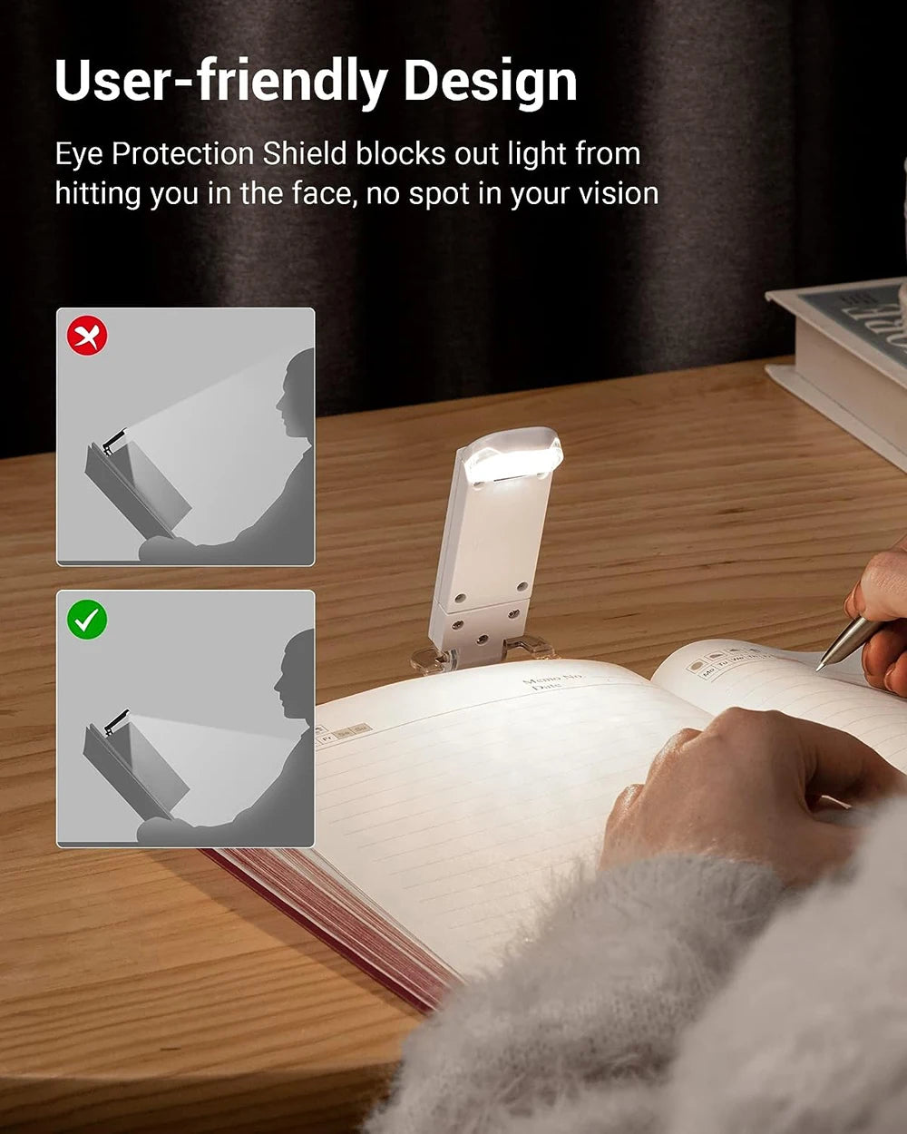 USB Rechargeable LED Clip-On Book Light