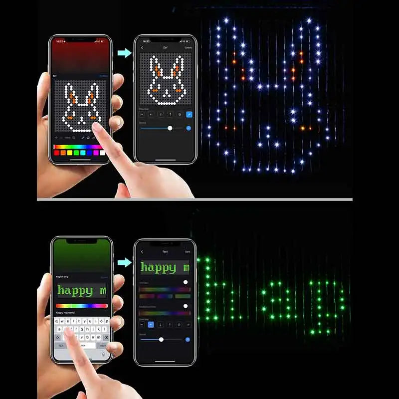 400 LED Smart Curtain Lights RGB Fairy Lights