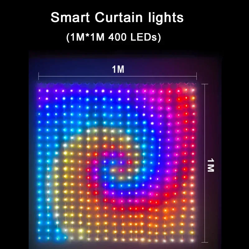 400 LED Smart Curtain Lights RGB Fairy Lights