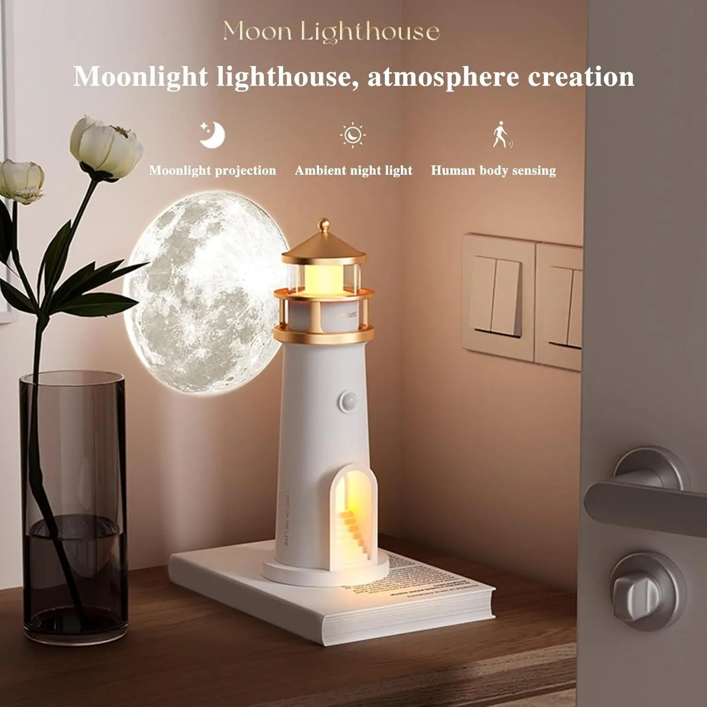 Lighthouse Lunar LED Projection Lamp