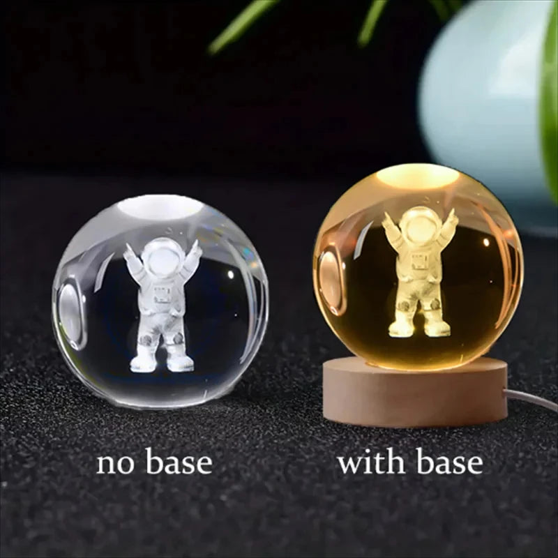 3D Crystal Ball Solar System Night Light