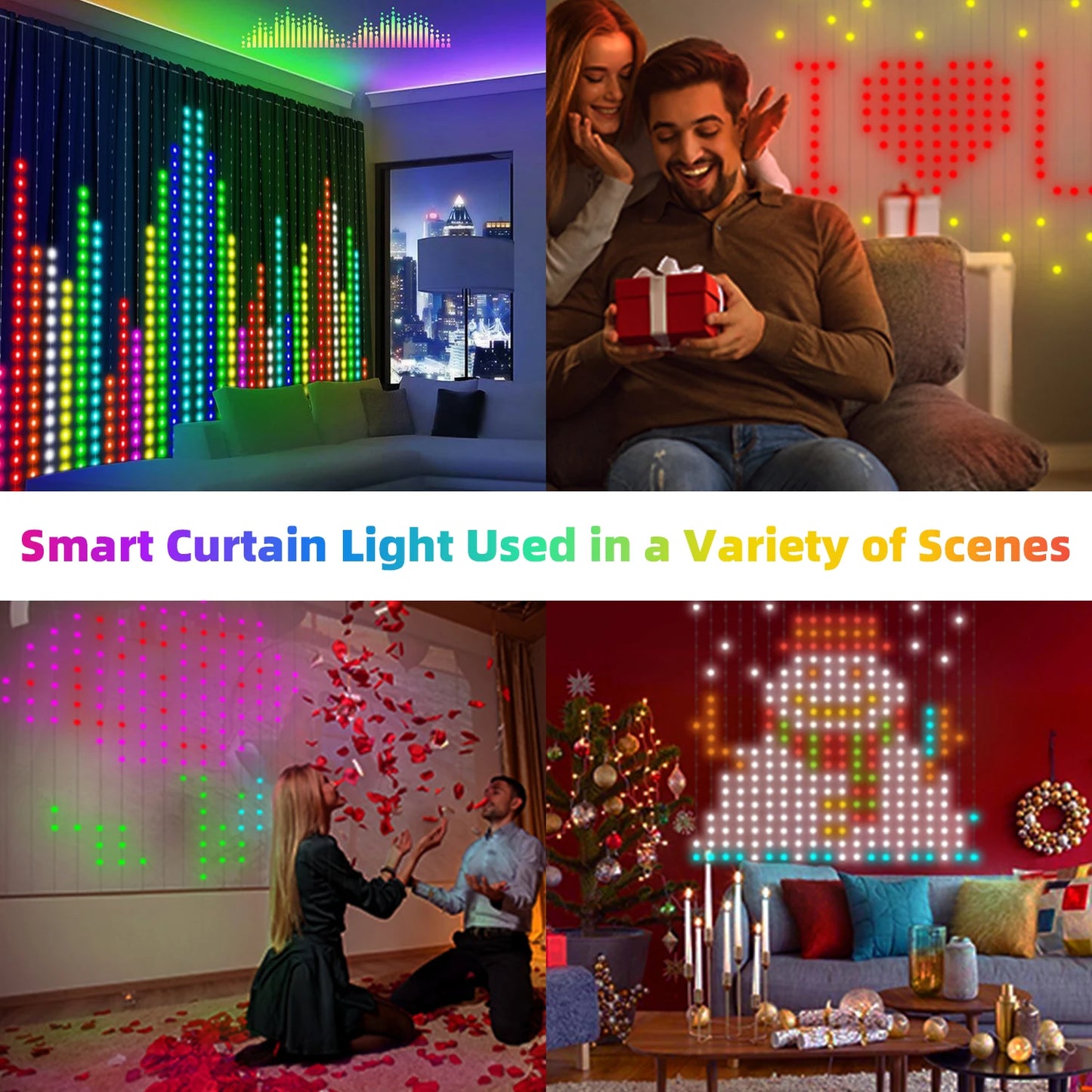 400 LED Smart Curtain Lights RGB Fairy Lights