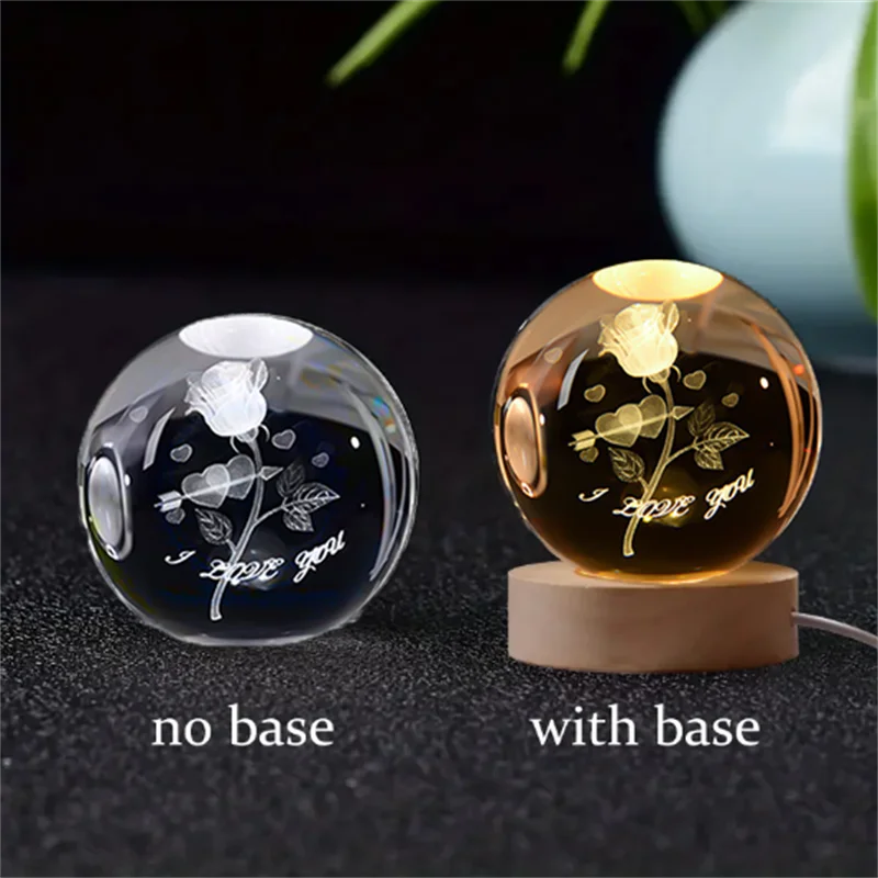 3D Crystal Ball Solar System Night Light