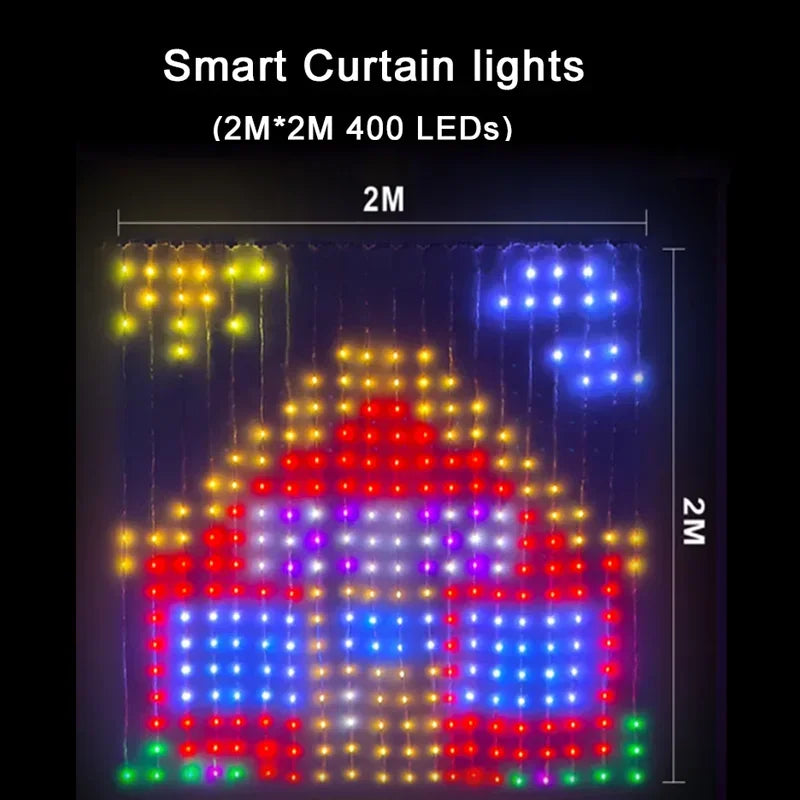 400 LED Smart Curtain Lights RGB Fairy Lights