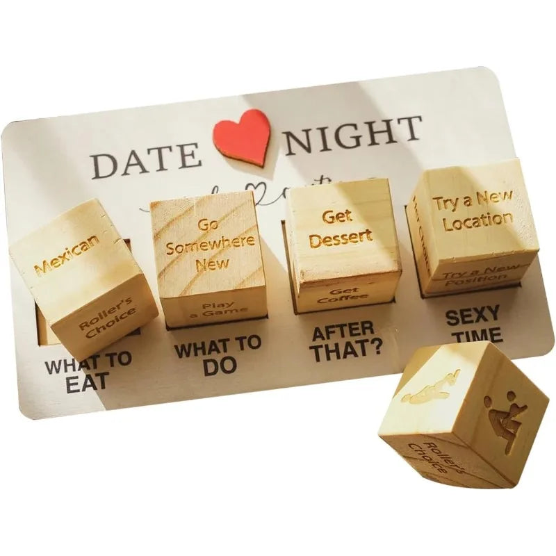 Date Night Wooden Dice Game for Couples