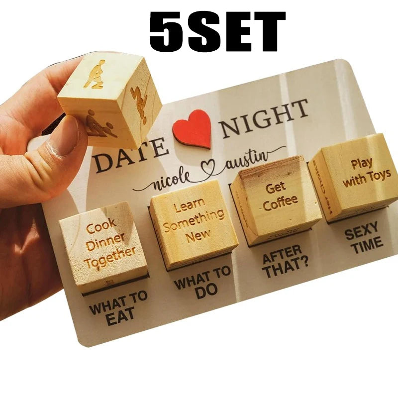 Date Night Wooden Dice Game for Couples