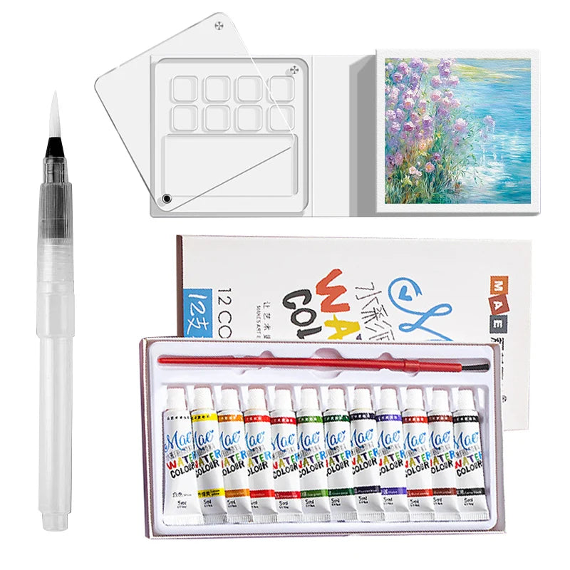 Travel Watercolor Paint Palette Kit