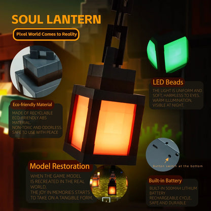 Pixel Style Night Light Ornament Portable Lantern DIY Interior