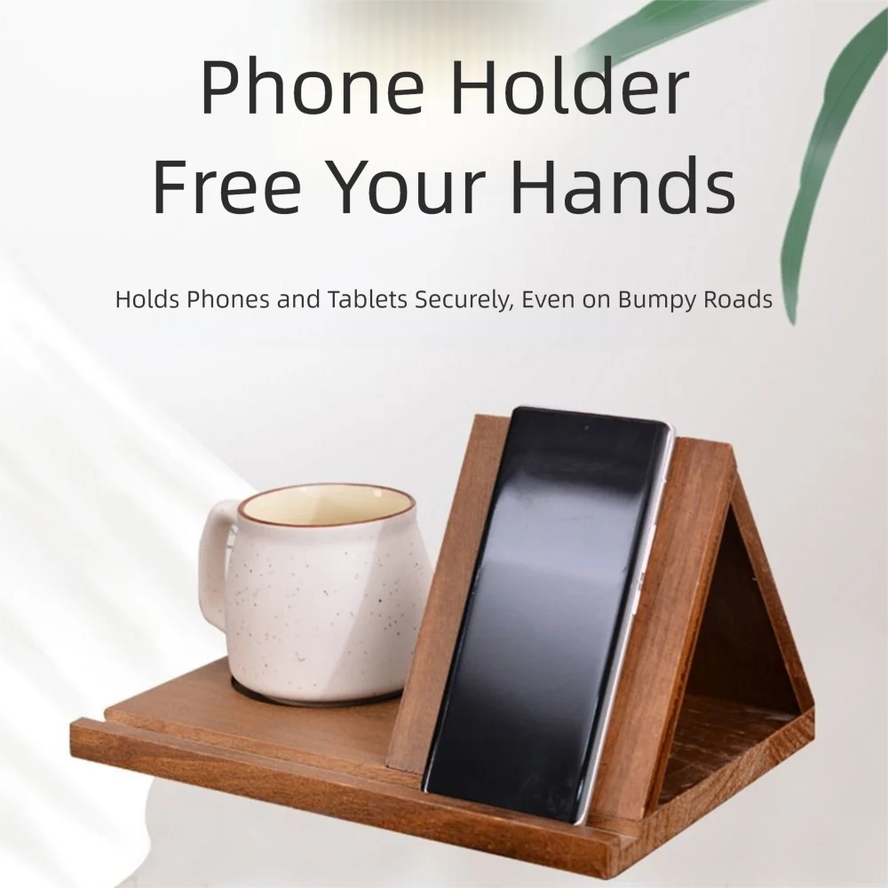 Wooden Mobile Holder for Book Lovers