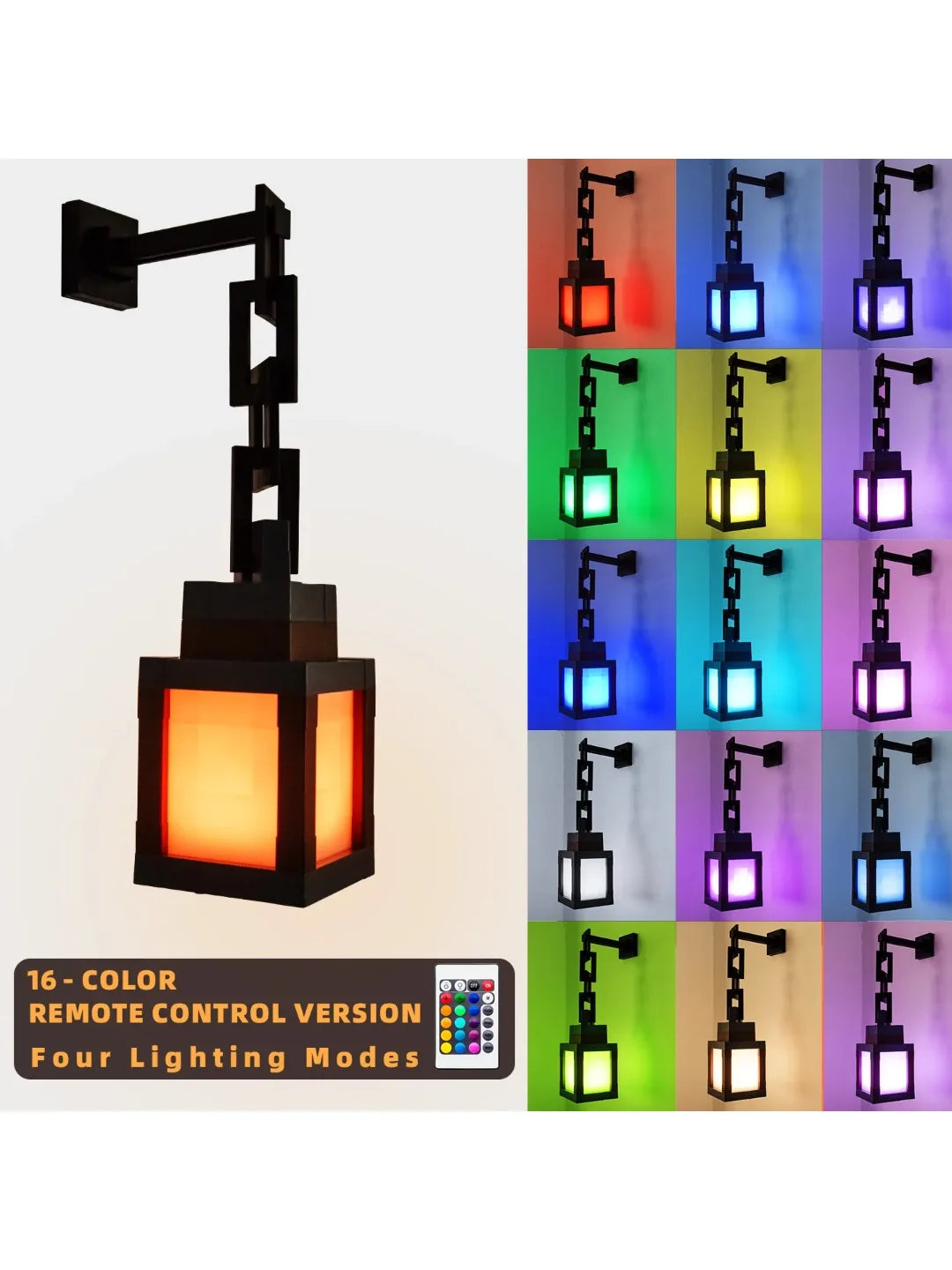 Pixel Style Night Light Ornament Portable Lantern DIY Interior