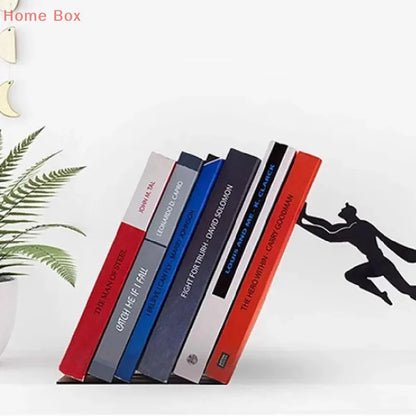 Creative Super Hero Bookshelf Figurines Metal Book