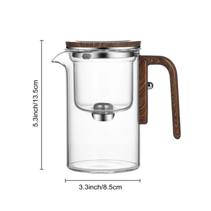 Glass Teapot with Wooden Handle & Infuser