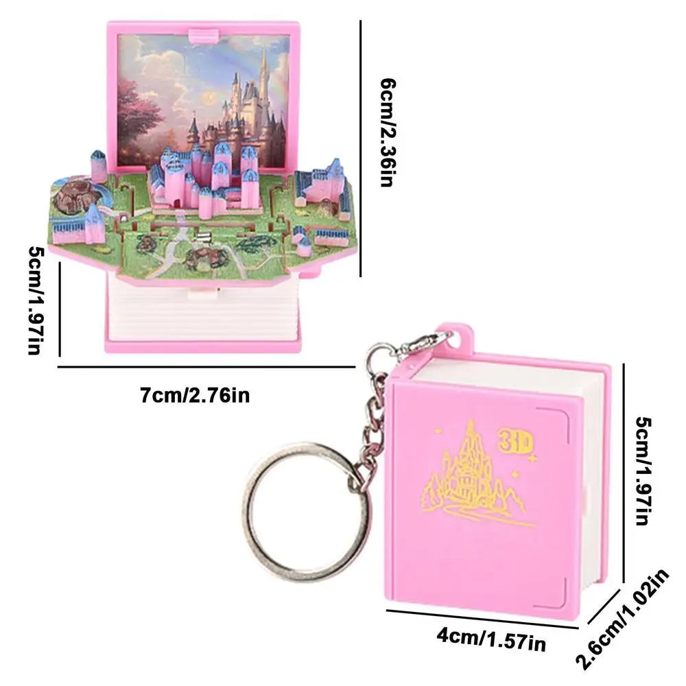 3D Magic Castle Foldable Book Keychain Toy