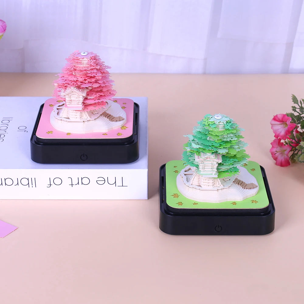 3D Notepad Sakura Treehouse 3D Calendar 2026
