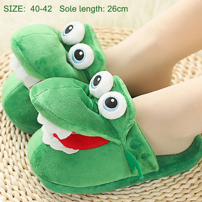 Cartoon Crocodile Cotton Slippers