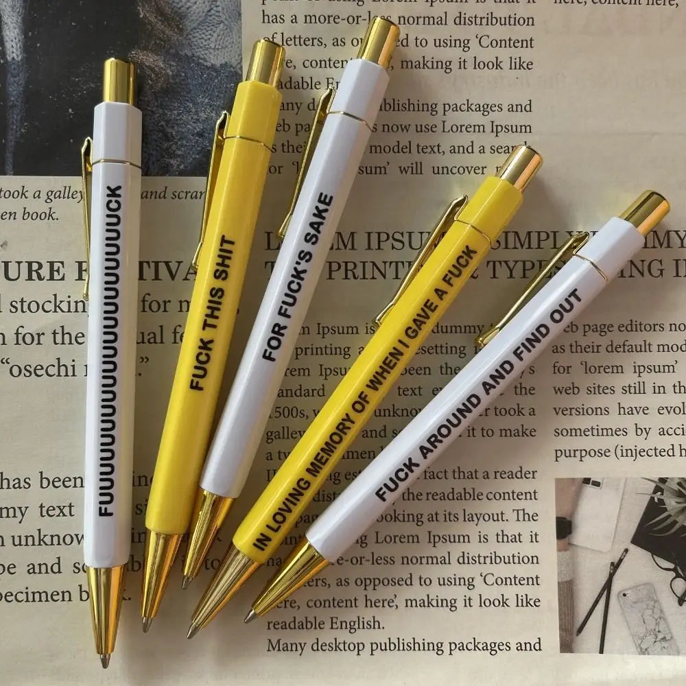 5PCS Funny Motivational Pen Set Ballpoint Pens