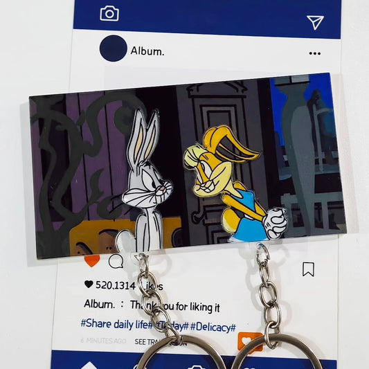 Rabbit Key Holder House Wall Couple Keychain