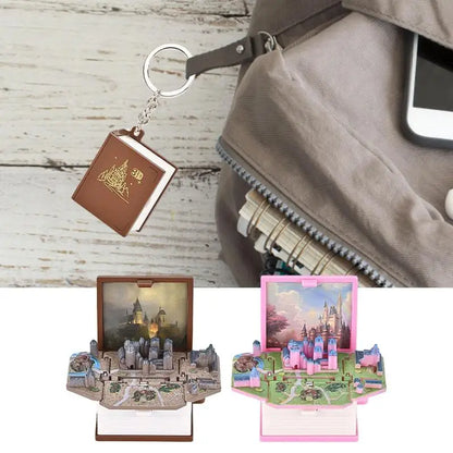 3D Magic Castle Foldable Book Keychain Toy