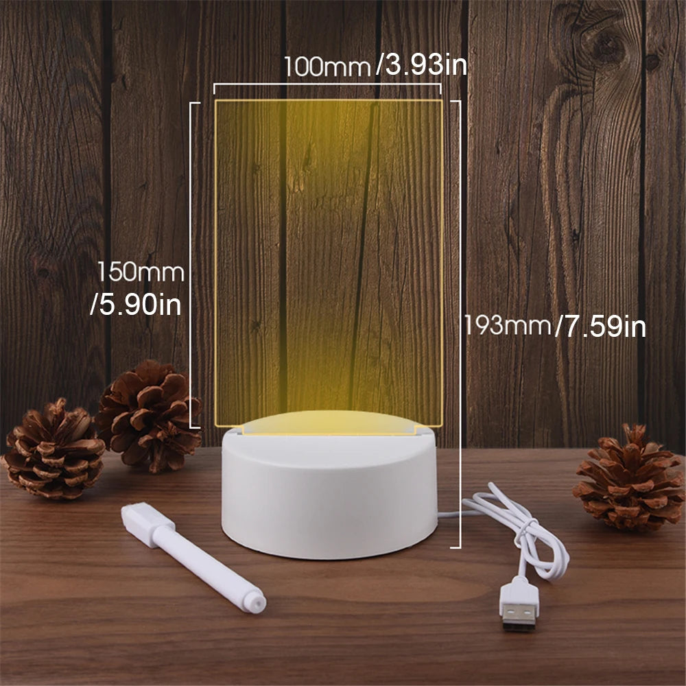 Creative Led Night Light Note Board