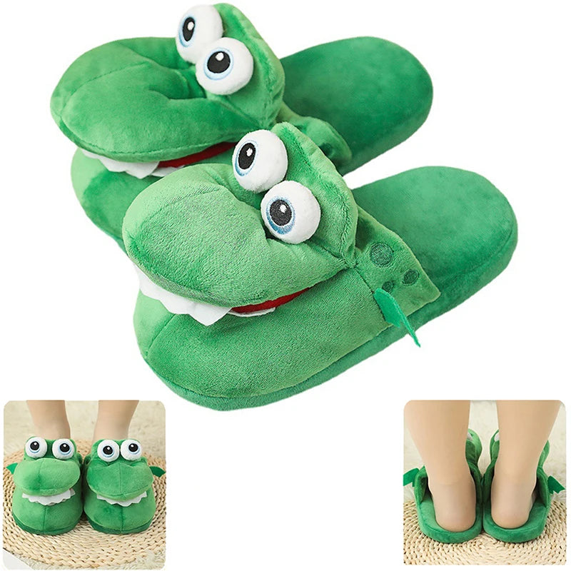 Cartoon Crocodile Cotton Slippers
