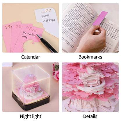 3D Notepad Sakura Treehouse 3D Calendar 2026