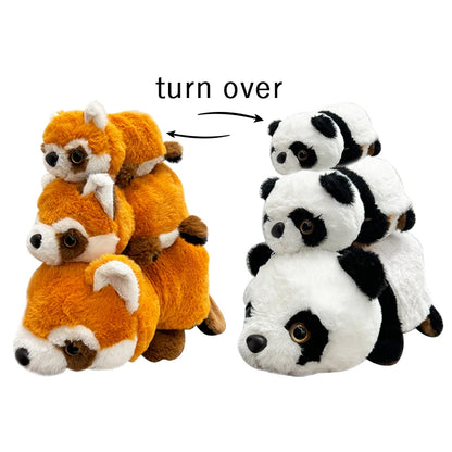 Double-Sided Flip Panda Plush 2-in-1 Toy Pillow