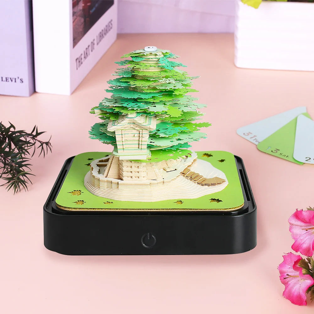 3D Notepad Sakura Treehouse 3D Calendar 2026