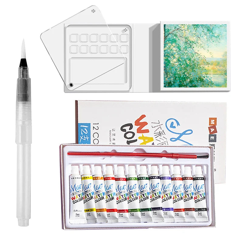 Travel Watercolor Paint Palette Kit