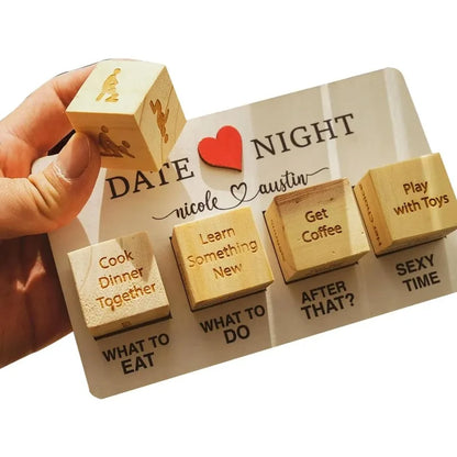 Date Night Wooden Dice Game for Couples