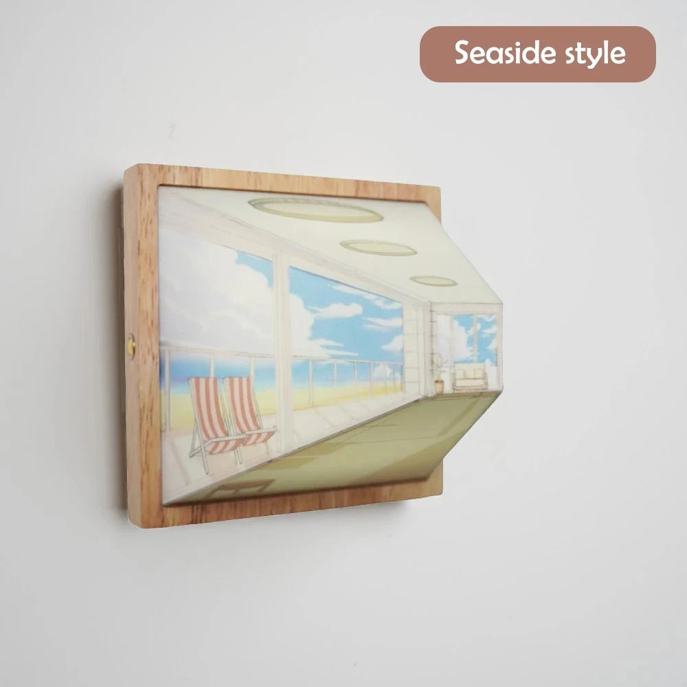 3D Visual Night Light Wall Lamp Optical Art