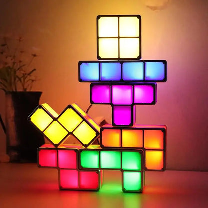 DIY Tetris Puzzle Night Light Multi-Color Lamp