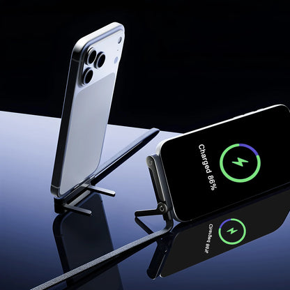 Fast Charging Foldable Metal Phone Holder Data Cable