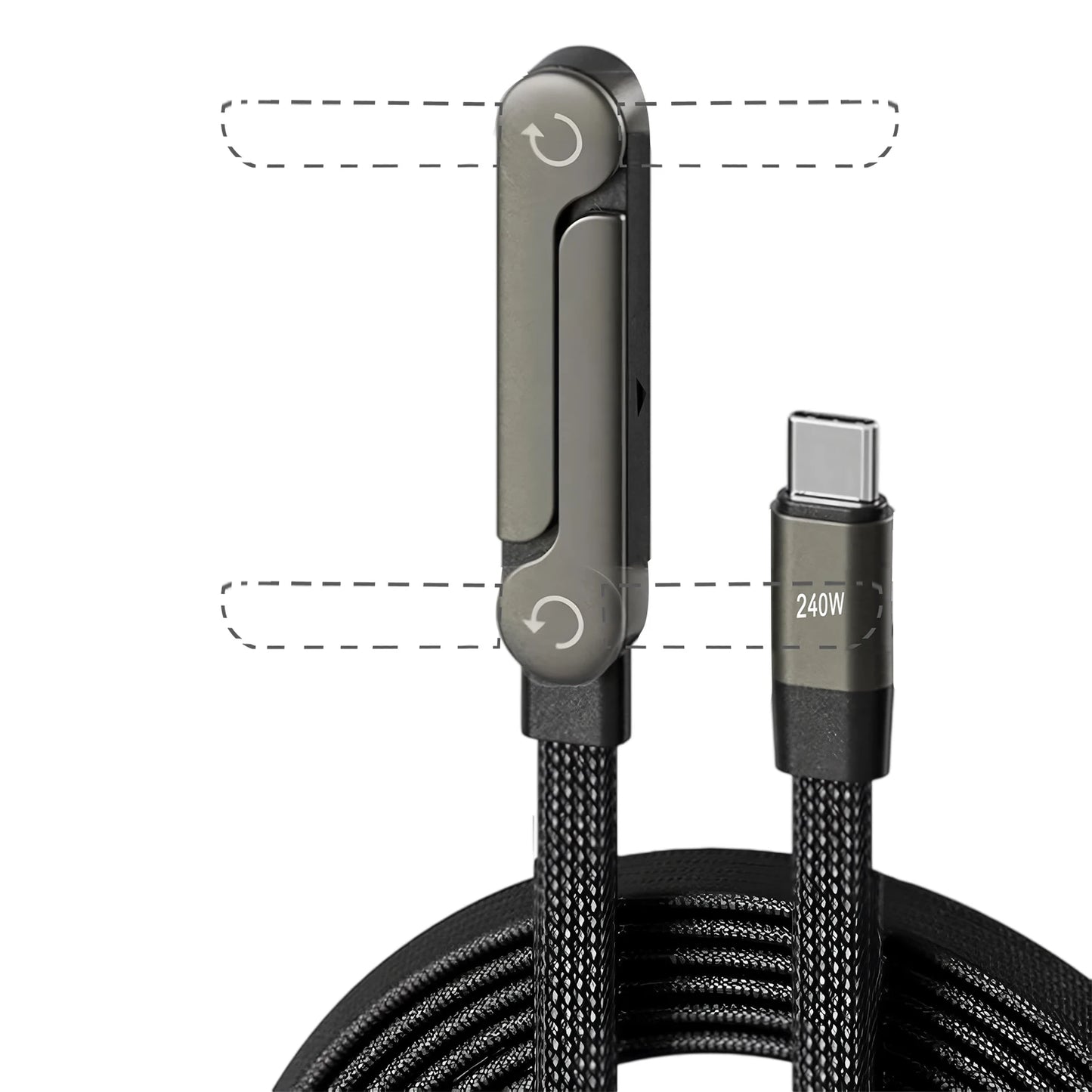 Fast Charging Foldable Metal Phone Holder Data Cable