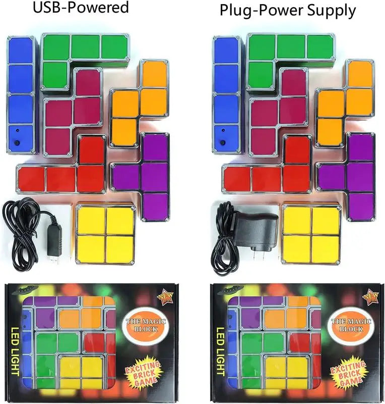 DIY Tetris Puzzle Night Light Multi-Color Lamp