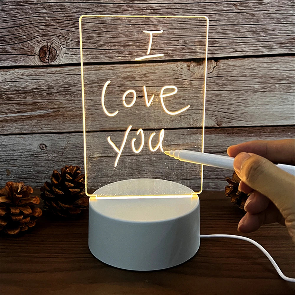 Creative Led Night Light Note Board