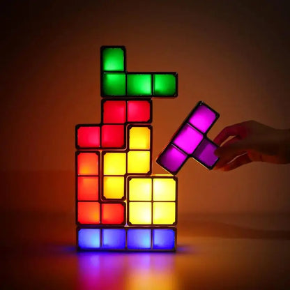 DIY Tetris Puzzle Night Light Multi-Color Lamp