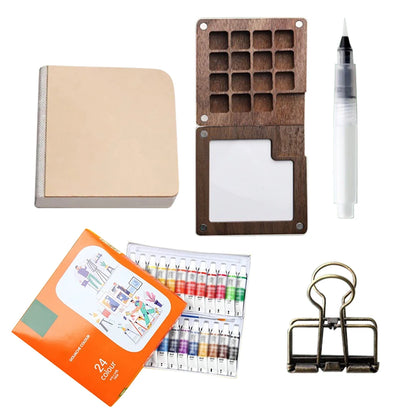 Travel Watercolor Paint Palette Kit