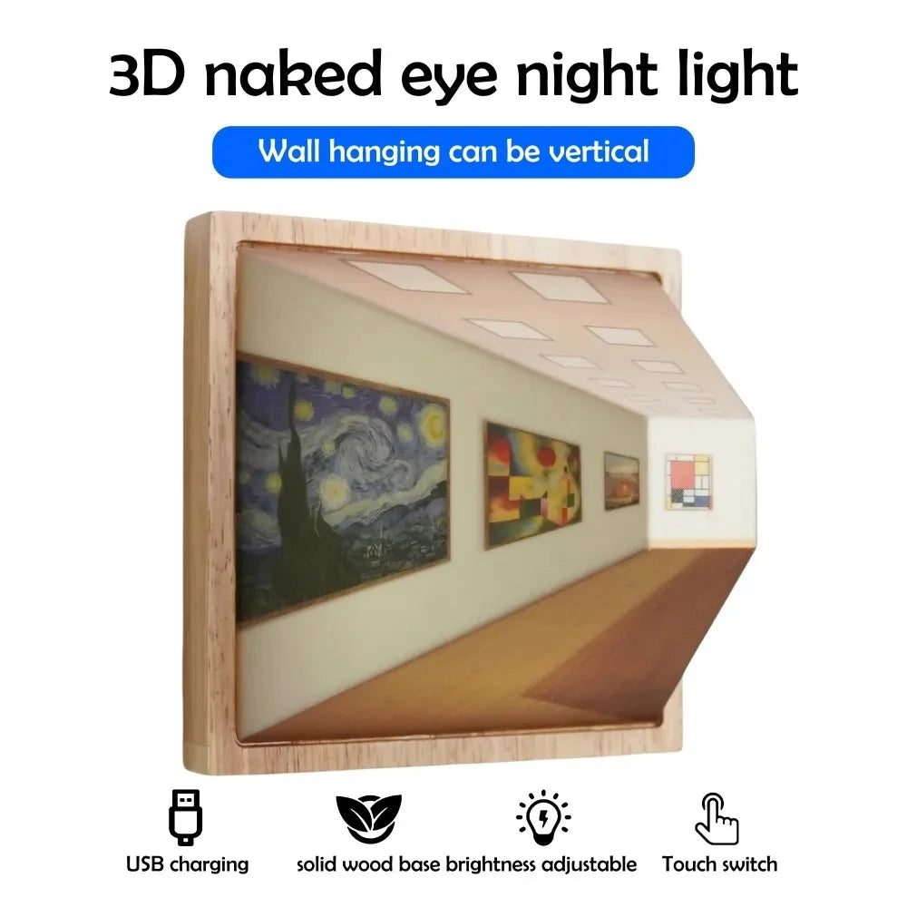 3D Visual Night Light Wall Lamp Optical Art