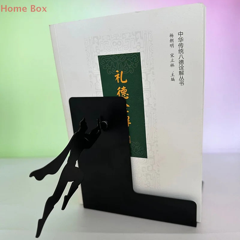 Creative Super Hero Bookshelf Figurines Metal Book