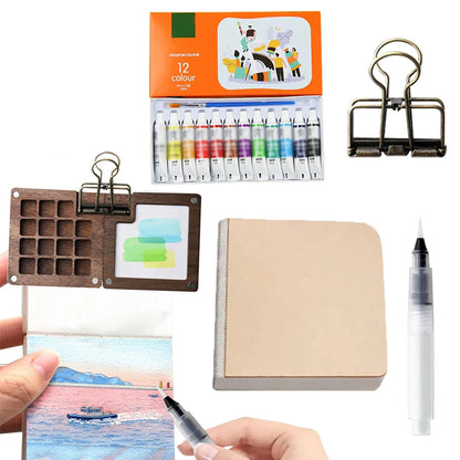 Travel Watercolor Paint Palette Kit